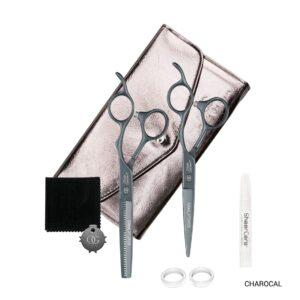 Olivia Garden SilkCut Pro 2er-Scherenset 5,75" + Effilierschere 6" matt black